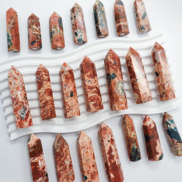 Sunstone with Blue Apatite Tower Points - Picture 3 of 9